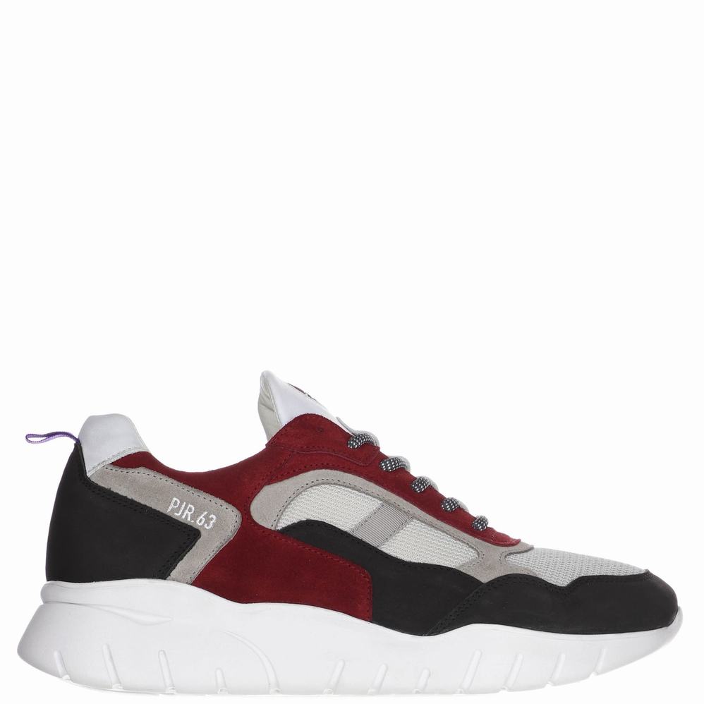 Pajar Cam Uomo Scarpe Da Ginnastica Nere Bordeaux | XDZ8535DL