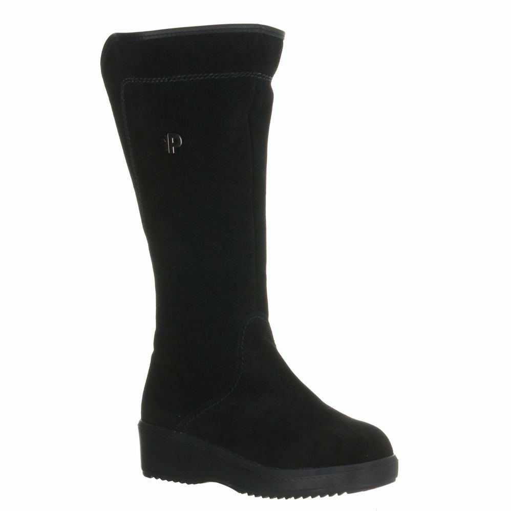 Pajar Lisa A Suede Ice Gripper Donna Stivali da Neve Nere | QPW4880JG