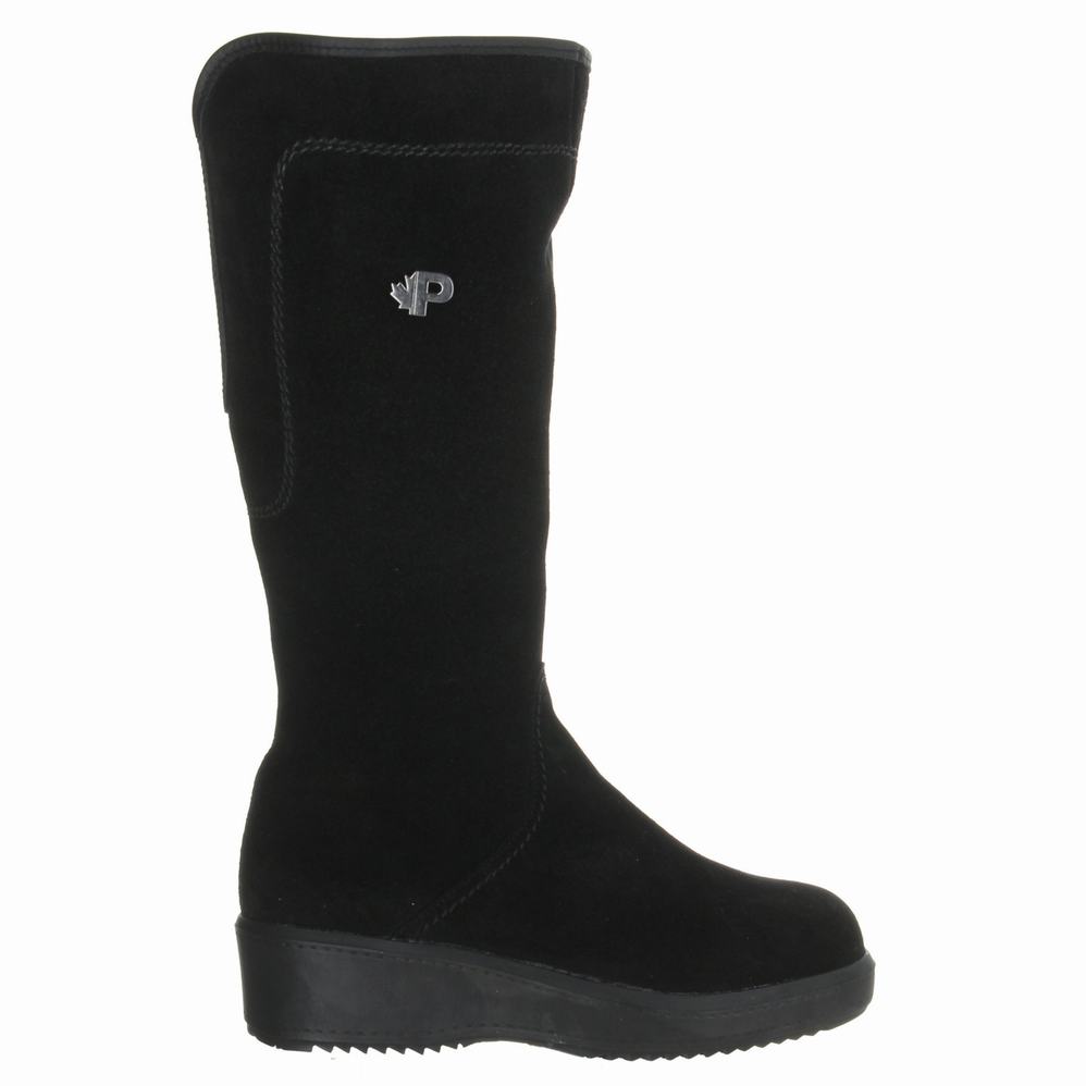 Pajar Lisa A Suede Ice Gripper Donna Stivali da Neve Nere | QPW4880JG